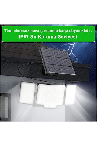 348 Ledli, Güneş Enerjili, Hareket Sensörlü, 3 Taraflı Aydınlatma/gt-sl30
