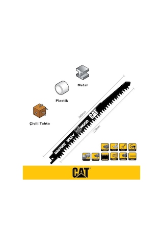 Cat Da07002 228mm 2 Parça Profesyonel Hızlı Ahşap Kesme Tilki Kuyruğu Testere Ucu Fr Da07002