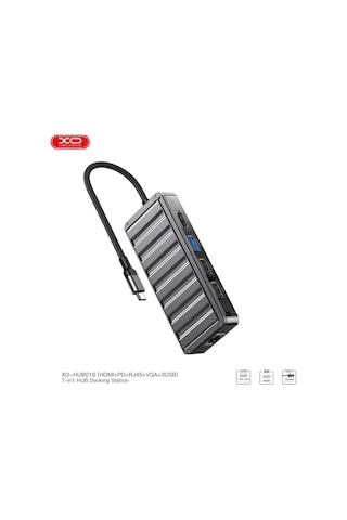 Type-c Çıkışlı 7'si 1 Arada Hdmı, Ethernet Ve Vga Destekli Çok Fonksiyonlu Hub Dönüştürücü