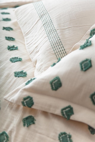 Ecocotton İmre Yeşil Çift Kişilik %100 Organik Pamuk Müslin Nevresim Takımı Yeşil