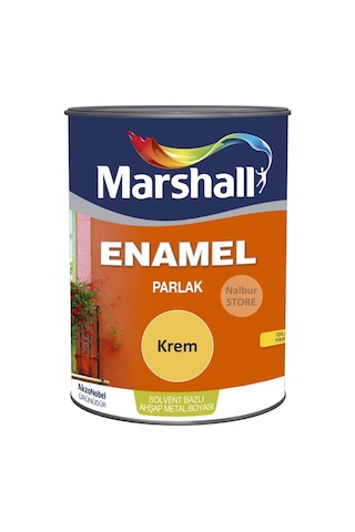 Marshall Enamel(Dekoratif) Parlak Yağlı Boya Krem 0.75Lt=1Kg-Ahşa