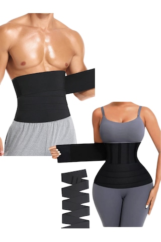 Fitform Giyim Bele Dolamalı 3 Metre Uzunluğunda Bele Sarmalı Korse Kemer SiYAH