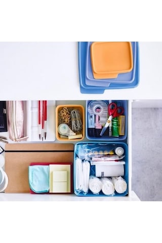 Tupperware Kare Saklama Kabı 4’Lü Çok Amaçlı Kutu Renkli Çok Renkli