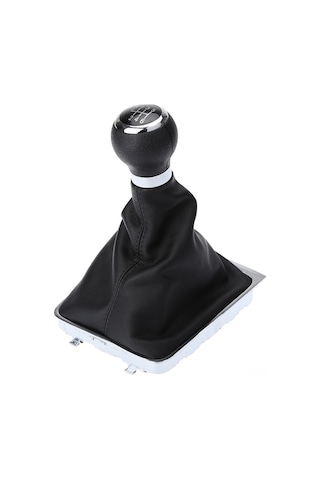 Fortunelane Vw Passat B6 6v Manual Shift Knob + Cap + Frame Set - Black & Chrome Black Siyah