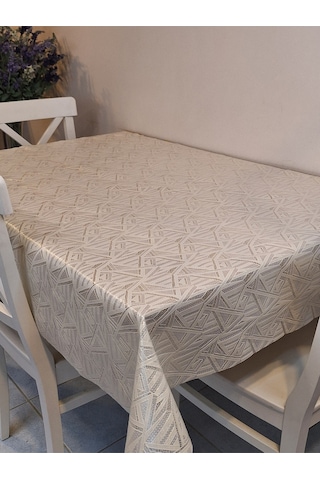 İthal Silinebilir Pvc Masa Örtüsü Kaymaz Tabanlı, Kumaş Görünümlü Pvc Masa Örtüsü İthl6330 Bej