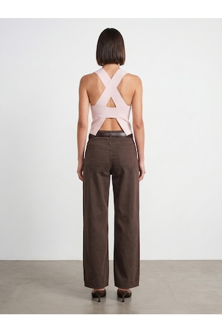 Dilvin 72323 Lyocell Karışımlı Wide Leg Jean-kahve