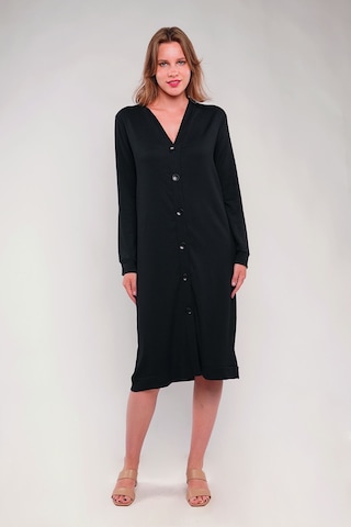 Gabria Ön Düğmeli Seul Uzun Hırka Siyah