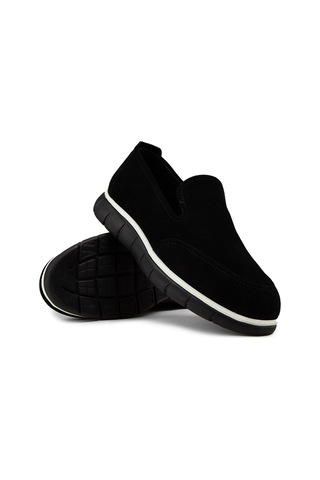 Deery Erkek Hakiki Süet Siyah Loafer Ayakkabı - 02044msyhe01