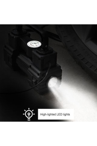 Supermarket1 12v Acil Durum Hava Pompası: Dijital Ekranlı Lastik Şişirme Kompresörü Led Işık