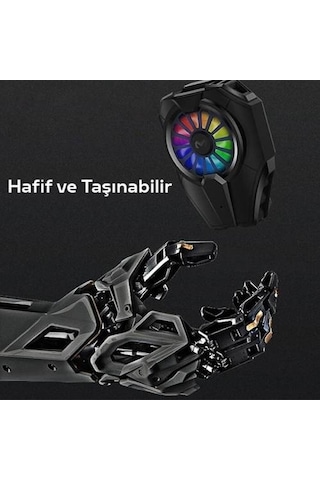 Coofbe Super Soğutucu 6000 Devir Rgb Işıklı Kasırga Telefon Soğutucu Elefon Soğutma Fanı Radyatör Soğutucu