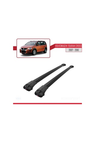 Volkswagen Touran Cross 2007-2010 Arası İle Uyumlu Ace-1 Ara Atkı Tavan Barı Siyah