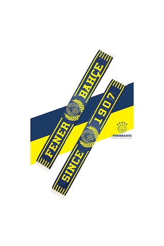 Fenerbahçe Lisanslı Since 1907 Fenerbahçe Saten Şal Atkı Lacivert - Sarı