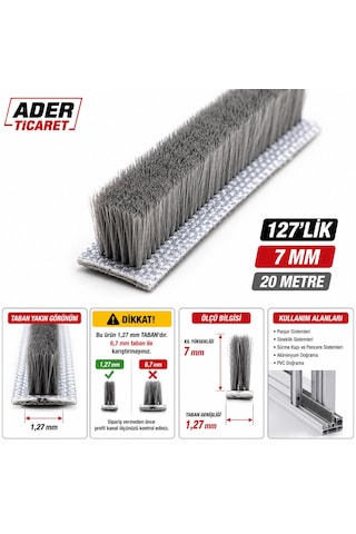 Ader 127 Lik Kıl Fitil 7 Mm Gri Finsiz 20 Metre