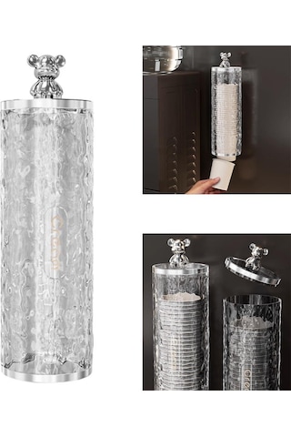 Ayt Sunup Sn-27110 Kendinden Yapışkanlı Plastik Karton Bardak Dispenseri Su Sebili Kahve Makinası Yanı Bardaklık Gri