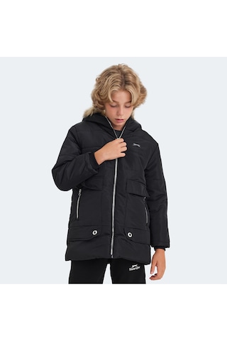Slazenger CAMELIA Çocuk Kapüşonlu Siyah Mont & Kaban