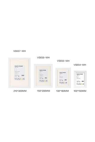 Vusıgn Vs655-wh Mdf Fotoğraf Çerçevesi 13x18 Cm Beyaz Kabartmalı Çerçeve Masaüstü Ve Duvar Askılı
