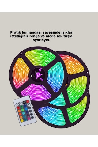Uzaktan Kumandalı Rgb Smart Şerit Led Işık Esnek Ve Taşınabilir Dekorasyon Farklı Renk Ve Uzunluk Seçenekleri Mevcut