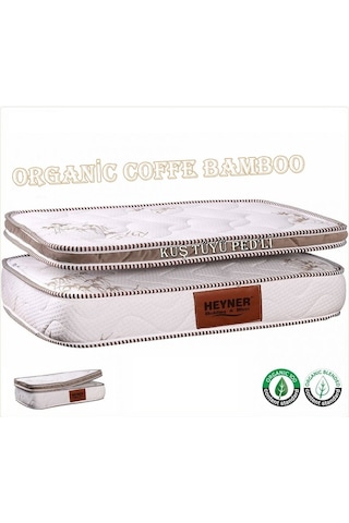 80 x 180 Heyner Kuş Tüyü Ped'Li Ortopedik Yaylı Yatak 80 x 180 Coffe