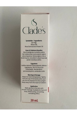 Clade's Gül Cilt Bakım Yağı 20 ML