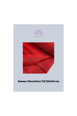 Tel Kırma Kına Seti Kiti Kırmızı Renk Kare Tül, 3 Adet Taç Tel Kırma Teli Ve Büyük Yaylı Kasnak - 88015954
