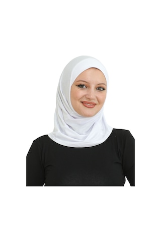 Spor Başörtüsü Kadın Hazır Giyim Türban Viskon Eşarp Şal - Beyaz Beyaz