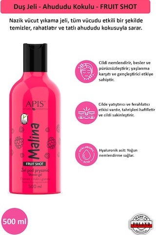 Apis Natural Fruit Shot Ahududu Duş Jeli 500 ML Apis Natural Fruit Shot Ahududu Duş Jeli 500 ML