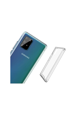 Galaxy A91 Kenarlari Silikon Yüzeyi Sert Seffaf Gard Kilif 566409774
