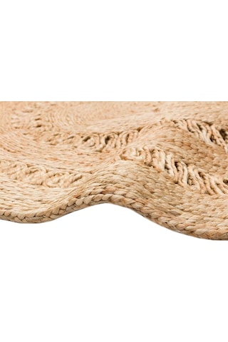 Eko Halı Flatweave Ca-122 Natural Xw Daire Dekoratif Jüt Kilim