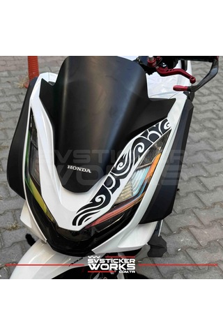 Honda Pcx 2021-2024 Far Üstü Desen Sticker Dekor Etiket Modeli