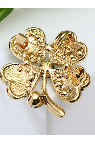 Queen Fair "dört Yapraklı Yonca" Strassli Broş" 170211150 Yeşil