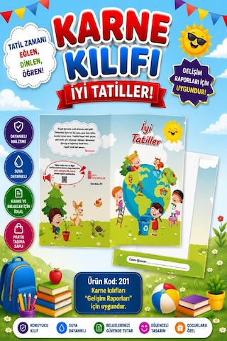 Ata Okul Öncesi Ve İlkokullar İçin Karne Kılıfı Gelişim Dosyasına Uygun Ürün Kodu:201 25 Adet