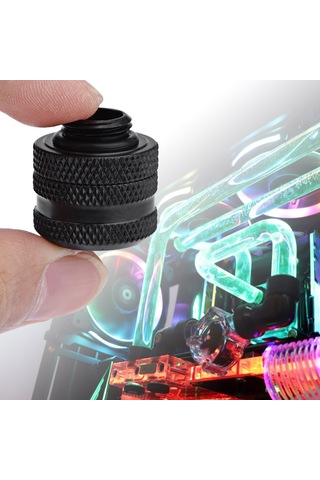 Kangvka Bilgisayar Sıvı Soğutma 14mm Katlanır Bakır Bağlantı Elemanı, 3 Katlı Sealing Ring, Rohs Onaylı, Sağlam Ve Kolay Kurulum Siyah, Gasket Rengi Rastgele