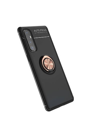 Oppo Reno 3 Pro 5g Kılıf Yüzüğü Stant Ve Araç Tutucu Olabilen Şık Esnek Premium Silikon Kapak Ryc/ravel Siyah - Rose Gold