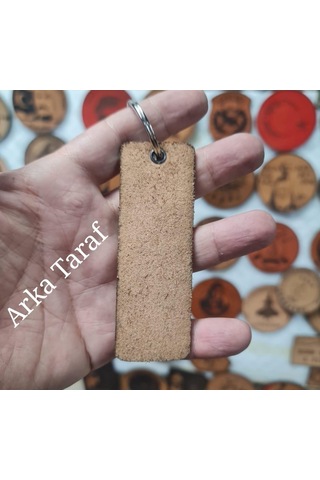 Sat Sualtı Taarruz Komutanlığı Deri Anahtarlık - Arma - Leather Key Holder Bej