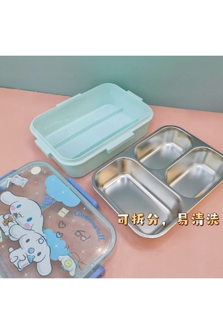 Moveevo Çelik Parçalı Bento Kutusu - Lezzetlerinizi Ayrı Tutun MAvi