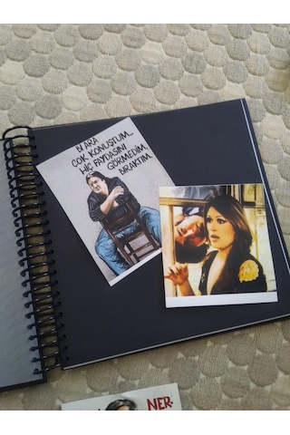 Koala Siyah Yapraklı Defter, Anı Defteri Polocard ,foto Albüm, Polaroid Foto Albüm
