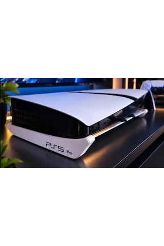 Ps5 Pro Uyumlu Yatay Stand Playstation 5 Pro Konsol Altlığı Sembollü Masaüstü Destek Standı Beyaz