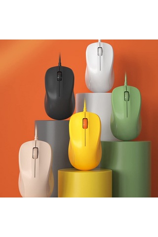 Sessiz Kablolu Fare Dizüstü Bilgisayar Masaüstü Bilgisayar Faresi Bilgisayar Faresi Usb Fare Limon Sarısı