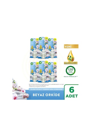 Elektrikli Oda Kokusu Yedek Şişe Beyaz Orkide 6x19 Ml