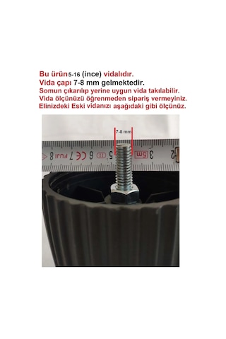 Orta Mobilya Koltuk Kanepe Baza Destek Ayağı Tek Adet Ceviz 14-19 Cm Ayarlı 5/16 Vida Ceviz