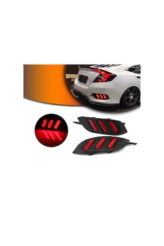 Honda Civic Fc5 Arka Sis Lambası Ledli 3 Çizgili Kırmızı