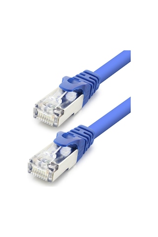 Cat7 Ethernet Patch Kablosu 10 Gbps 600 Mhz 30 Cm - Mavi Hdx5097