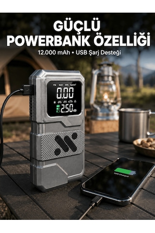 Shnstore Led Işıklı Akü Takviye Ve Lastik Şişirme Cihazı Shntknd0720