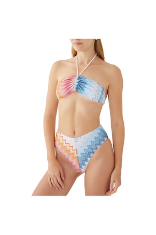 Missoni Chevron Desenli Bandeau Bikini Seti Çok Renkli Mavi