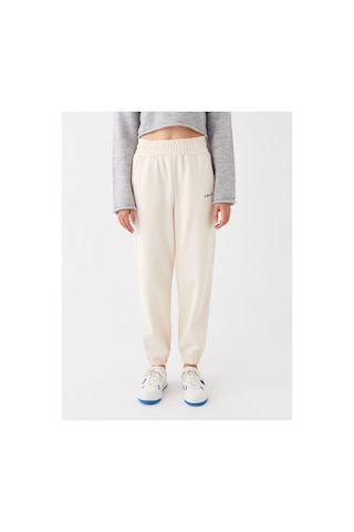 LC Waikiki Lcw Vision Bej Beli Lastikli Nakışlı Kadın Kalın Jogger Eşofman Alt BEIGE