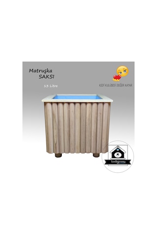 Yalıtımlı - Matruşka Medium 13 Lt - Ahşap Saksı - Dekoratif Özel