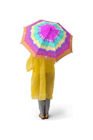 Coral High Kids Pembe Rengarenk Dondurma Desenli Çocuk Şemsiyesi 12661