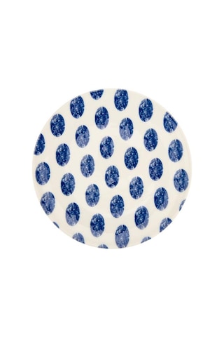 Tulu Porselen Madre Pasta Tabağı - Mavi - 19 Cm Mavi