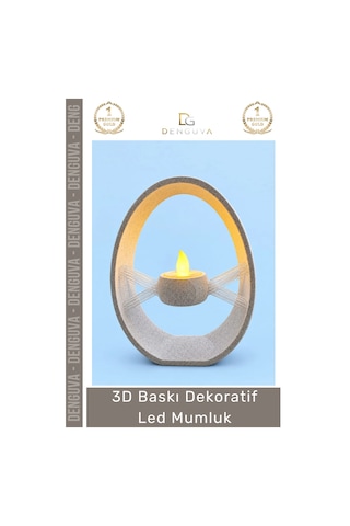 Modern Estetik Ev Hediyesi Ofis Tasarım Led Işıklı Masaüstü 3d Baskı Dekoratif Mumluk - 1 Adet Çok Renkli
