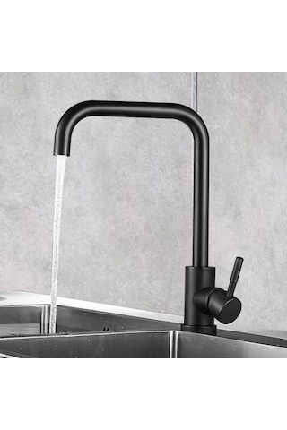 Sardıcı Mutfak Musluğu Siyah Mat Kaplama Krom